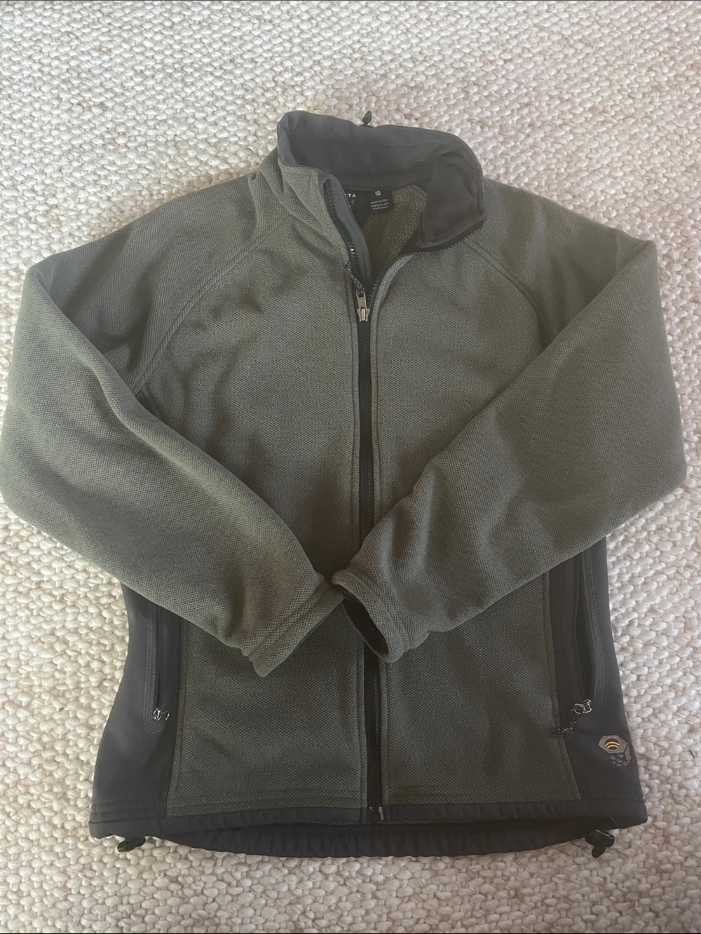 Olive full zip Mountain Headware fleece